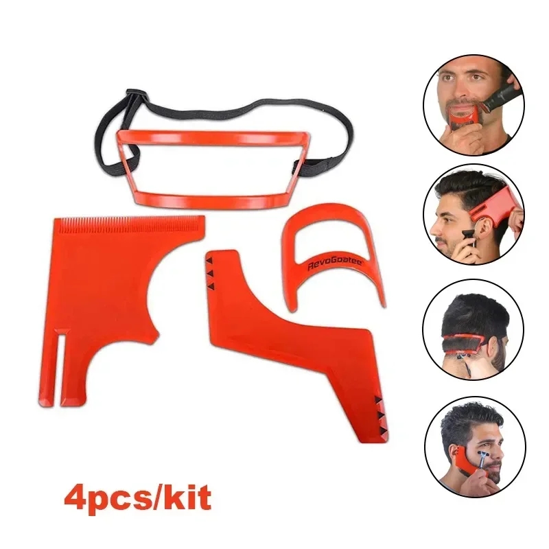 Men'S Grooming Clippers - 2/4Pcs Men's Beard CombsผมTrimmersพลาสติกMen Beard Shapingจัดแต่งทรงผมหวีเครื่องมือความงามสําหรับผมเคราTrimแม่แบบไม้บรรทัด