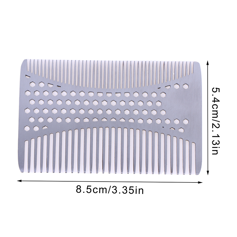 Men'S Grooming Products - หวีเคราสแตนเลสสำหรับผู้ชาย ขนาดกะทัดรัดเท่าบัตรเครดิต พกพาสะดวก