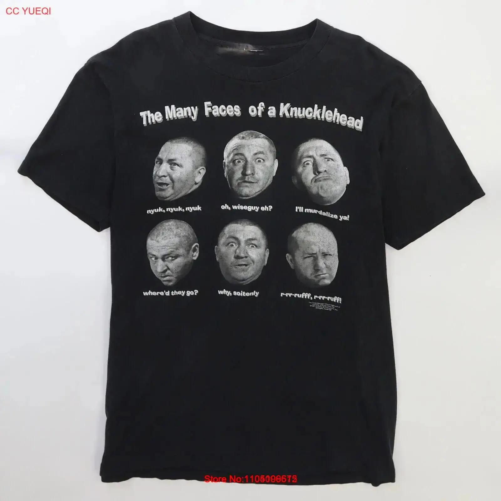 Face Wash Mens - เสื้อยืดวินเทจ Three Stooges Many Faces Of
