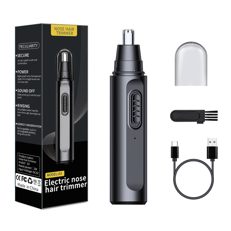 Men'S Grooming Clippers - ที่กันจอนขนจมูกสําหรับผู้ชาย ที่กันจอนจมูกไฟฟ้า เครื่องโกนหนวดจมูกแบบชาร์จไฟได้ กําจัดขนจมูกโลหะ
