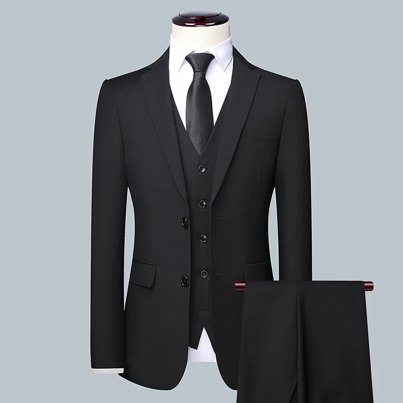 Men'S Grooming Options - ธุรกิจสีทึบผู้ชายคุณภาพสูง - ชุดแต่งงานเจ้าบ่าวชายสุดหล่อมีสไตล์ 3/2/1 ชิ้นเดียวเป็นตัวเลือก