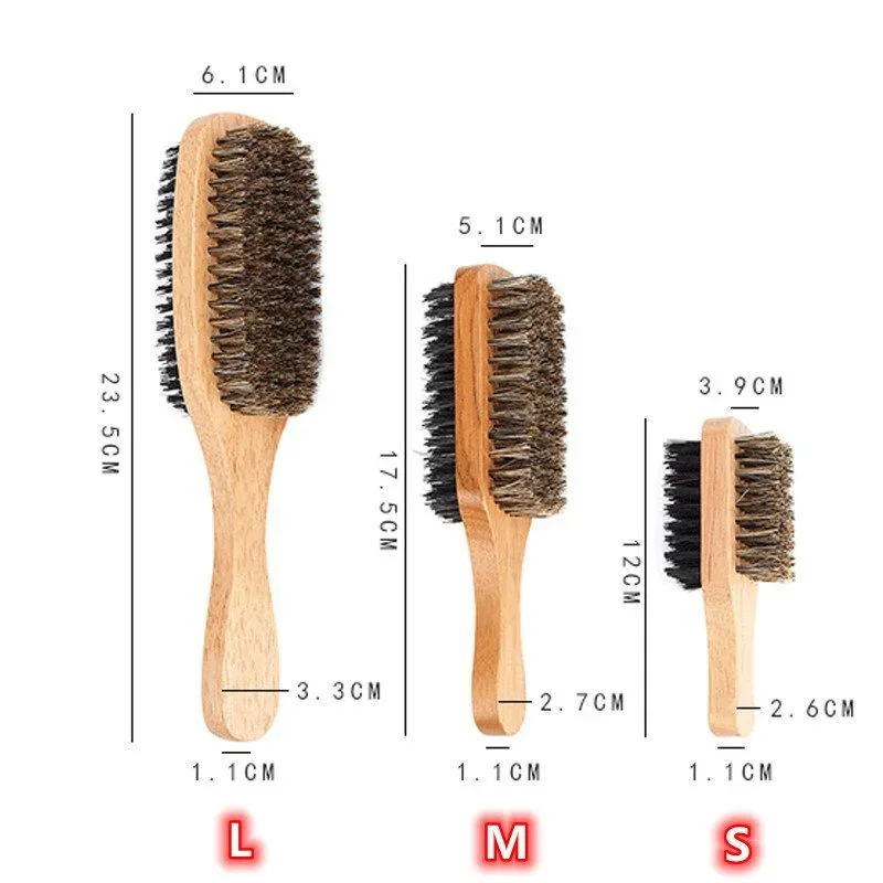 Men'S Grooming Products - แปรงปัดเคราพร้อมด้ามไม้ธรรมชาติและขนแปรงสำหรับการดูแลและจัดแต่งทรงผมสำหรับผู้ชาย