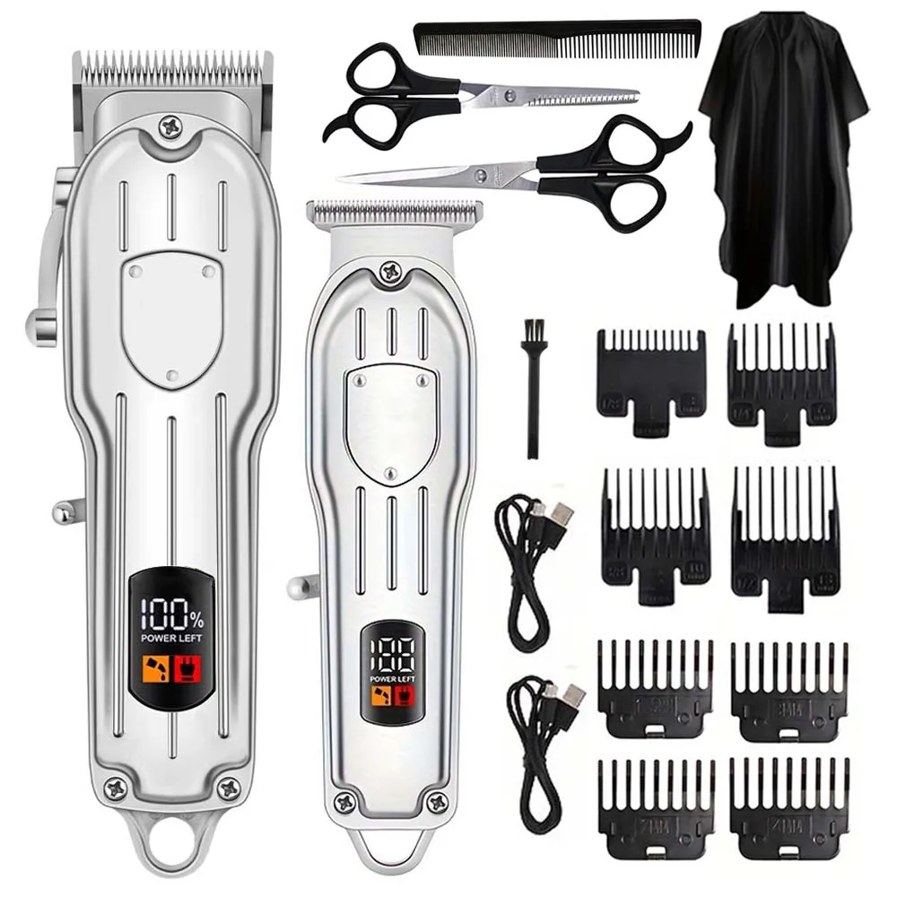 Men'S Grooming Products - เครื่องตัดผมไฟฟ้า จอแสดงผลดิจิตอล มัลติฟังก์ชั่น เครื่องเล็มผมสำหรับใช้ในบ้าน ระดับมืออาชีพ ชุดอุปกรณ์ตัดแต่งทรงผมสำหรับผู้ชาย