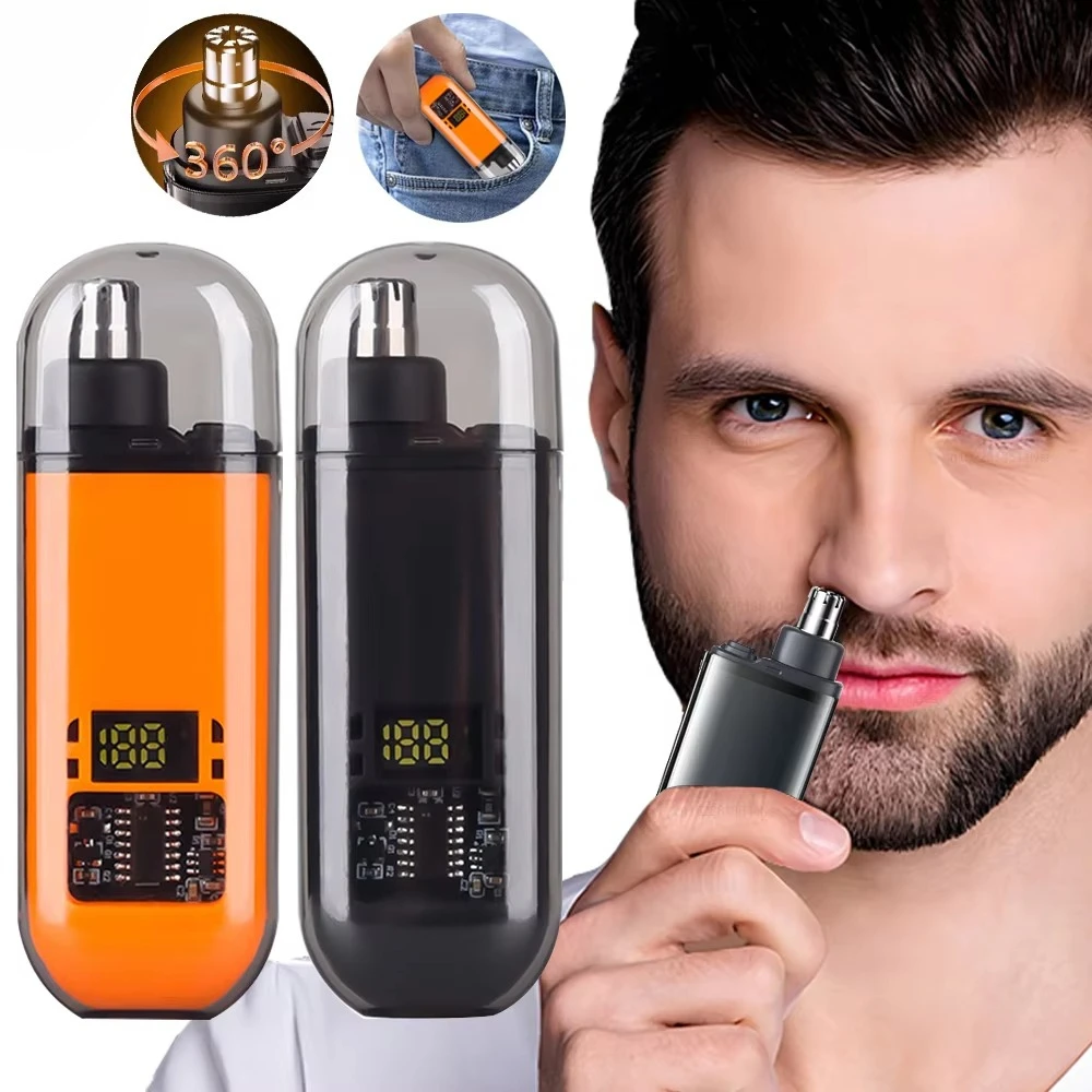Men'S Grooming Hair Removal - ที่กันจอนขนจมูกแบบชาร์จไฟได้และเครื่องกําจัดขนบนใบหน้าสําหรับผู้ชาย เครื่องโกนหนวดขนจมูกสําหรับการกวาดล้างจมูก - เครื่องมือกรูมมิ่งแบบพกพาสําหรับ