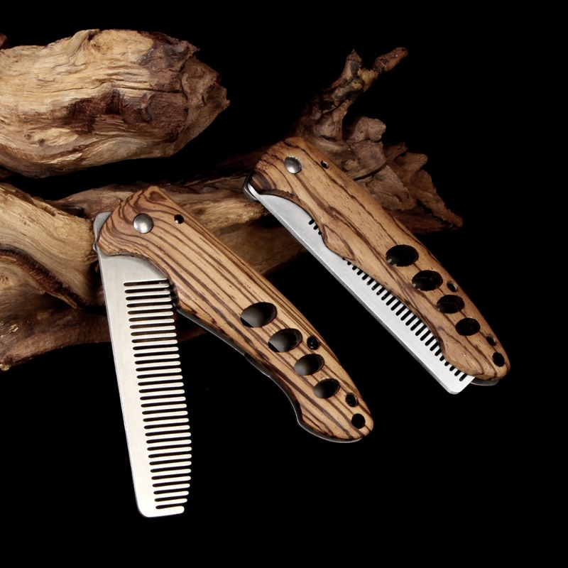 หวีเคราพับได้ทำจากไม้เนื้อแข็ง - Mens Grooming Kit Bag บทวิจารณ์และราคา