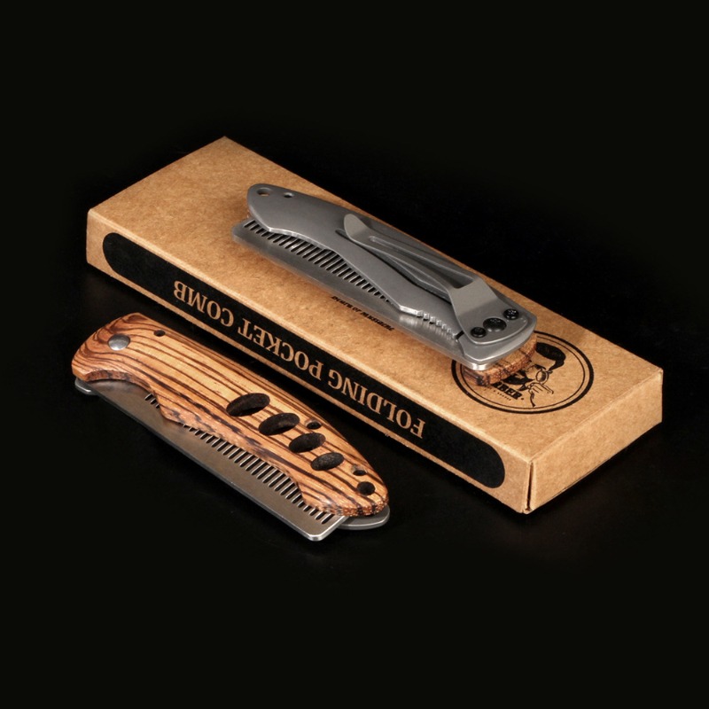 หวีเคราพับได้ทำจากไม้เนื้อแข็ง - Mens Grooming Kit Bag บทวิจารณ์และราคา